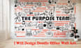 do creative office wall art, mural, decal doodle in 24 hours