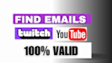 find emails from twitch and youtube channels