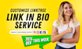 setup and customize linktree bio link landing page
