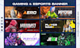 design gaming, esports style banners for youtube, twitter, twitch