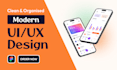 do modern mobile app ui ux design, wireframe, app screenshots with figma