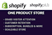 create one product shopify store website