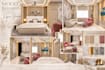 create modern interior design, 3d rendering and mood board