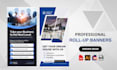 craft a corporate roll up, pull up and retractable banner for you