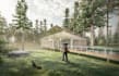 create a 3d model and render an image architecture project