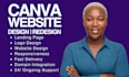 design professional canva website design canva landing page canva business site