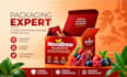 minimal box packaging, mailer box dieline, product label and amazon packaging