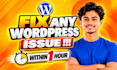fix wordpress issues, errors bugs, fix wordpress critical error, fix website bug