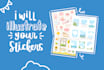 draw custom cute stickers design