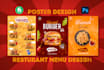 design premium fast food posters, menus and banners