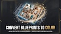convert blueprint to colored floor plan