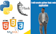 develop a web application website in python flask and mysql