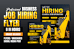 design urgent job hiring flyer, business marketing one pager, social media ads
