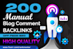 provide 200 dofollow blog comments backlinks high da pa