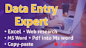 do data entry, web research and copy paste job
