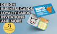 design business cards, invitations, membership cards, and more