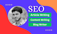 do SEO article writing, blog writer, content writing