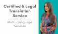 provide certified and legal translation services