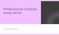 do unique creative essay writing in few hours