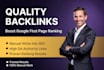 build high quality backlinks for google first page ranking