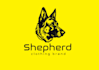 illustrate unique dog head logo design