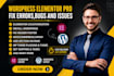 fix wordpress elementor errors, responsive issues and divi page builder bugs