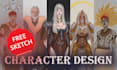 create 2d character concept for game, comic and animation