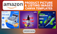 do editable canva templates, amazon product listing images infographic pictures