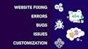 fix website errors and bugs, html, css, and bootstrap issues