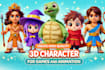 create high quality 3d character for games and animation