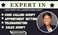 create a custom cold calling script, sales script, telemarketing