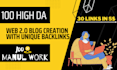 create high quality web 2 0 blogs with unique backlinks