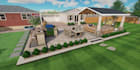 design backyard frontyard garden landscape patio pool gazebo firepit and fence