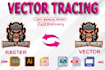 do vector trace and redraw logo, icon, or any design manually