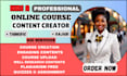 do online course content, course curriculum, course development, course creation