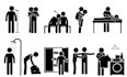 draw stickman and stick figure characters in your desired scene or concept