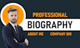 write your impactful biography, bio, and about me