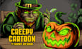 draw creepy and spooky cartoon tshirt design