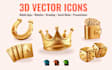 create custom 3d vector icons, UI elements, scalable ai, eps, svg