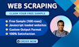 do web scraping and data extraction from any website