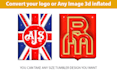 do convert your logo 3d inflated