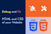 test debug and fix HTML and CSS of your website