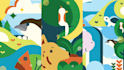 make a flat geometric art and illustration
