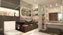 design bathroom 2d floor plan and 3d realistic render