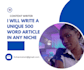 write a unique 500 words article in any niche