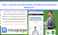 design nicepage website, set up professonal nicepage, redesign nicepage website