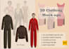 create professional and detailed 3d clothing mock ups