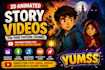make 2d animated story videos for you