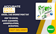manage data entry, cleansing, and scraping from website, PDF