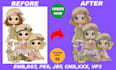 do embroidery digitizing into dst,pes in 1 hour